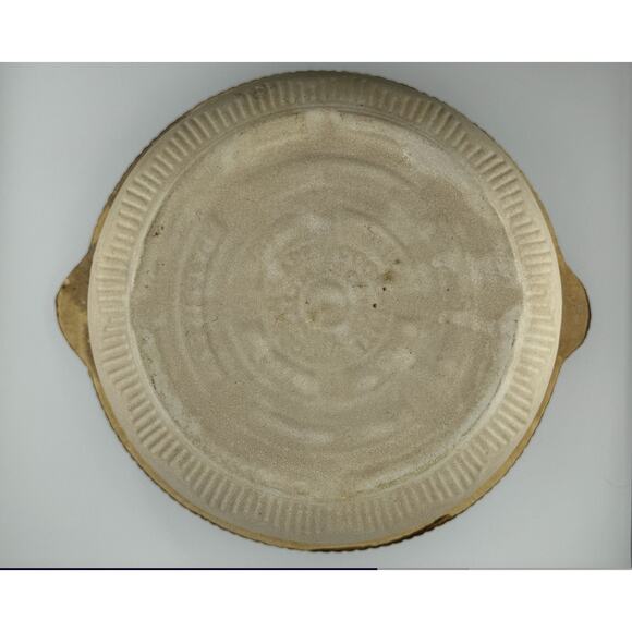 1930's Vintage USA Set of 2 Stoneware Cook-Rite Crock Bowl and Pie Plate Dish - Picture 9 of 15